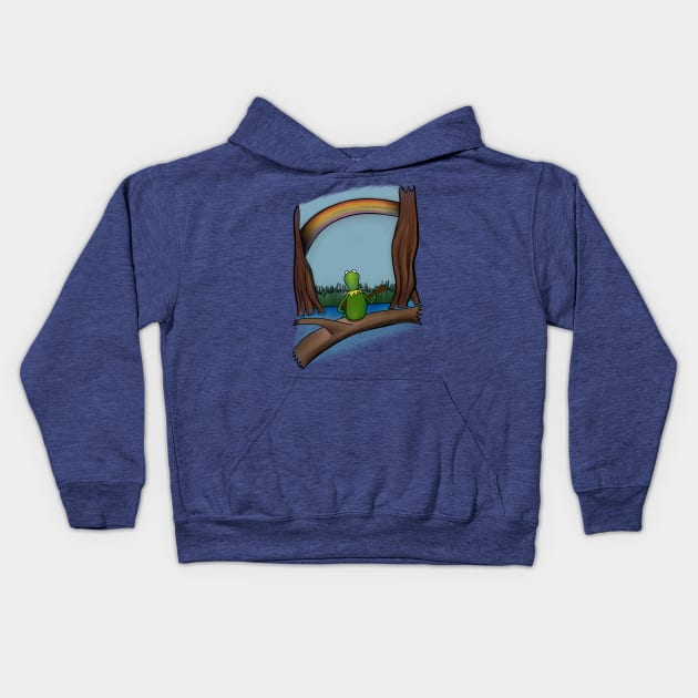 The Rainbow Connection by Kermit the Frog Kids Hoodie by Jamie Collins